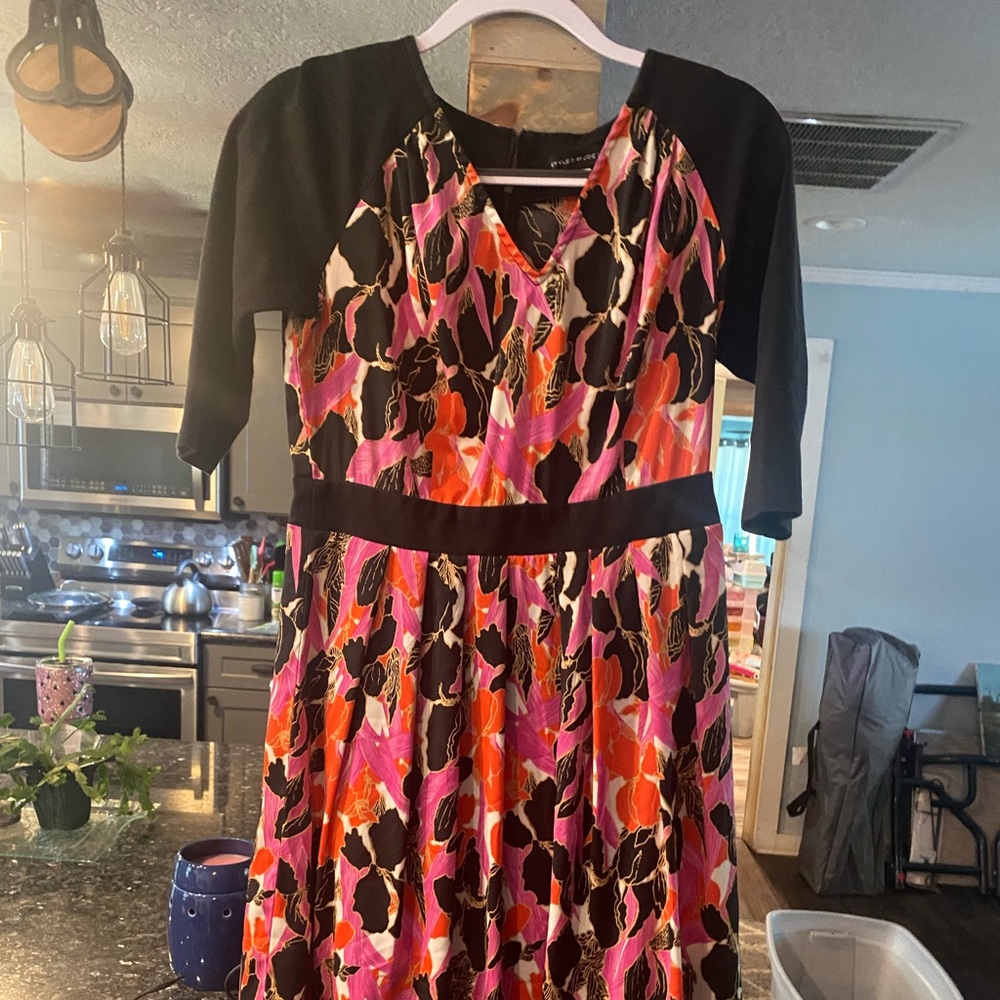 Fun 3/4 sleeve print dress